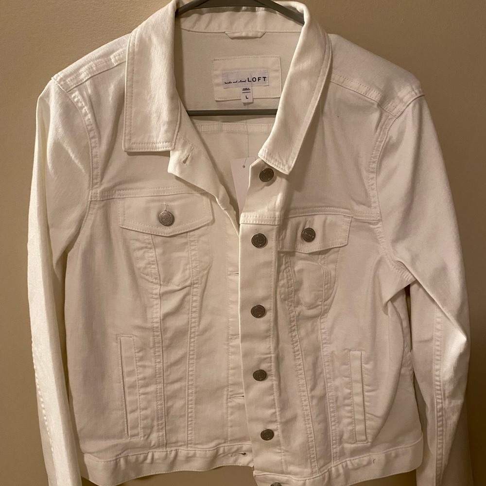 LOFT White Denim Jacket